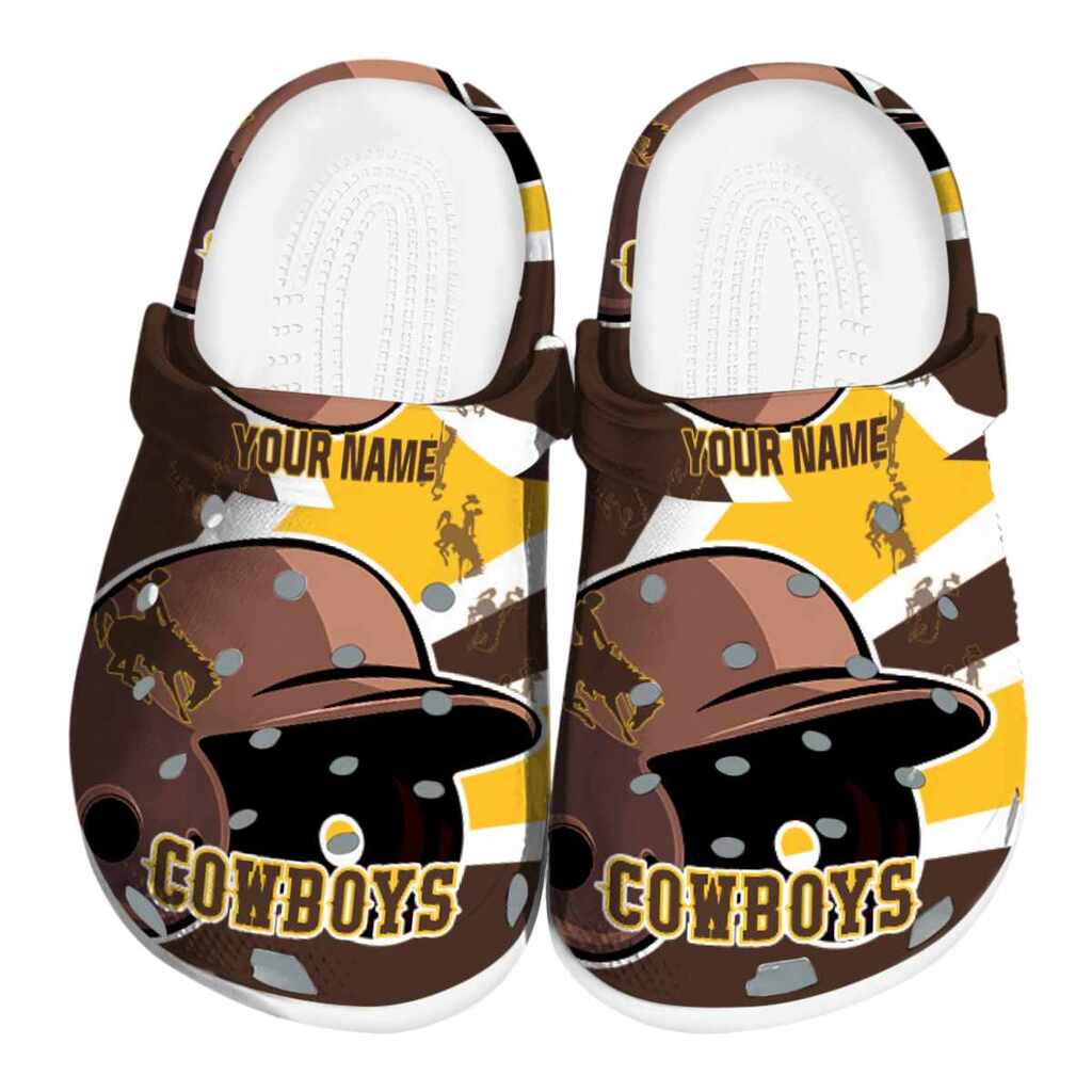 Custom Wyoming Cowboys Baseball Helmet ClogTVC1801823