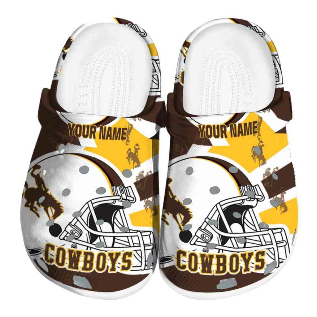 Custom Wyoming Cowboys Football Helmet ClogTVC1801804