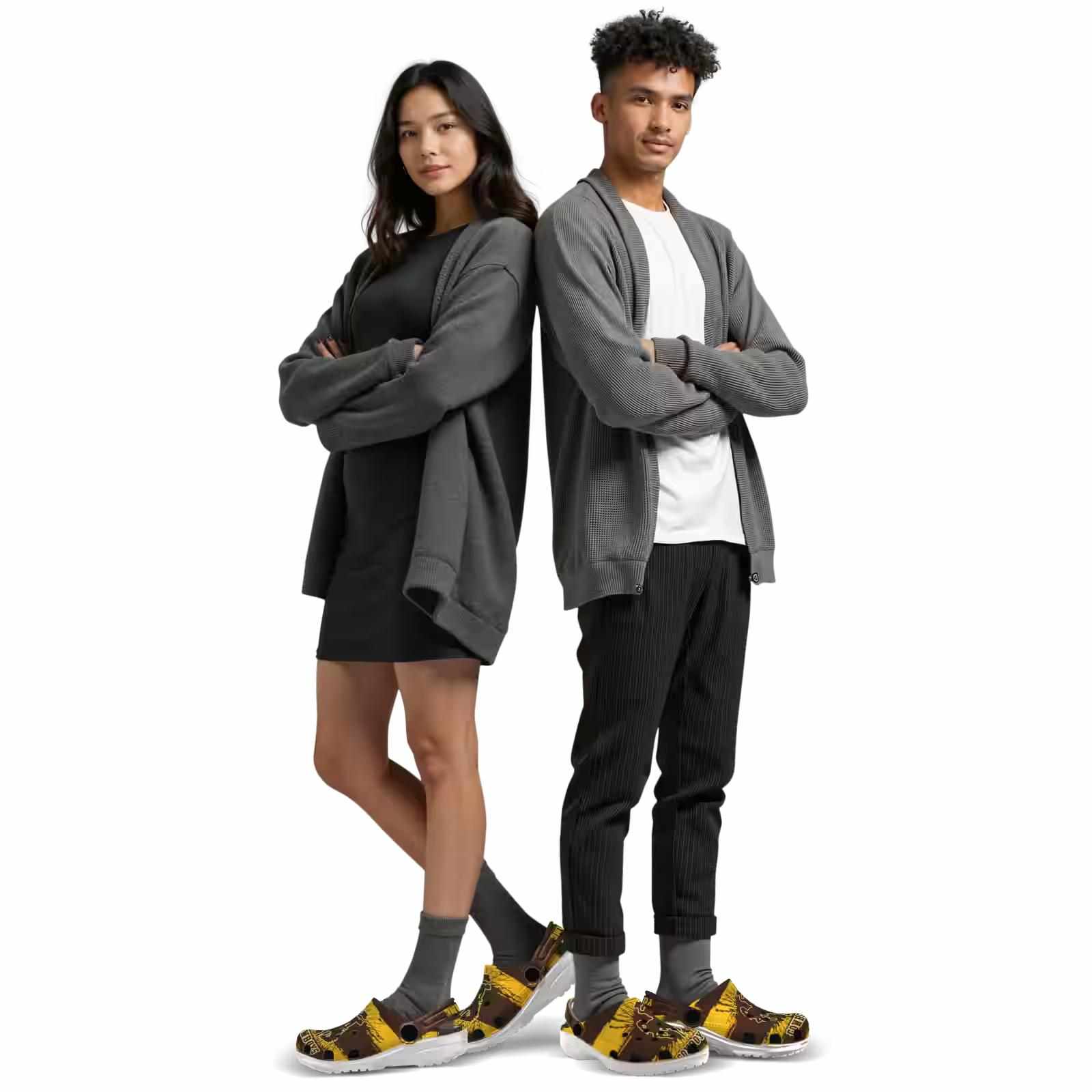 Custom Wyoming Cowboys Paint Splatter Graphics ClogTVC1801745 - Image 7