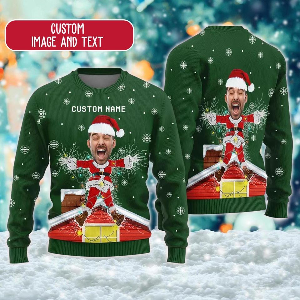 Custom Your Image Ugly Christmas Sweater, Christmas Vacation Shirt
