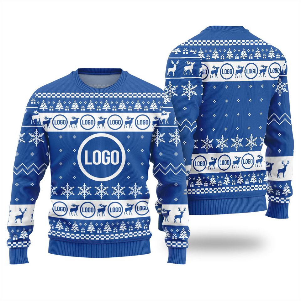 Custom Your Logo Ugly Christmas Sweater Unisex, Holiday Sweaters