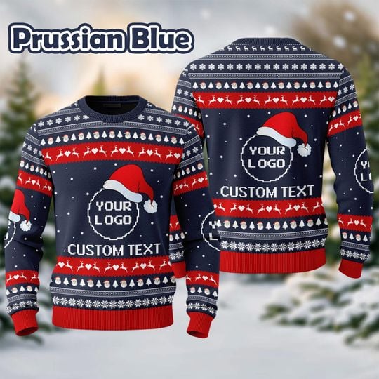 Custom Your Logo Ugly Sweater Your Business Logo Brand Logo Front and Back Logo Sweater - Image 11
