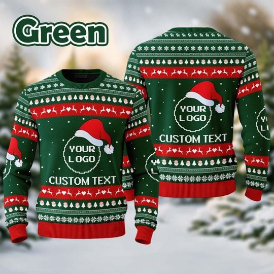 Custom Your Logo Ugly Sweater Your Business Logo Brand Logo Front and Back Logo Sweater - Image 17