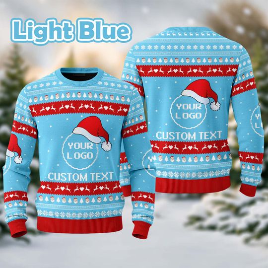 Custom Your Logo Ugly Sweater Your Business Logo Brand Logo Front and Back Logo Sweater - Image 18