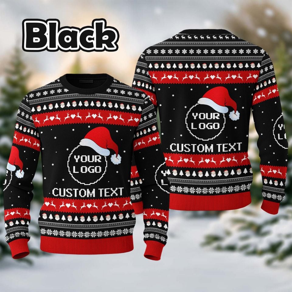 Custom Your Logo Ugly Sweater Your Business Logo Brand Logo Front and Back Logo Sweater - Image 4