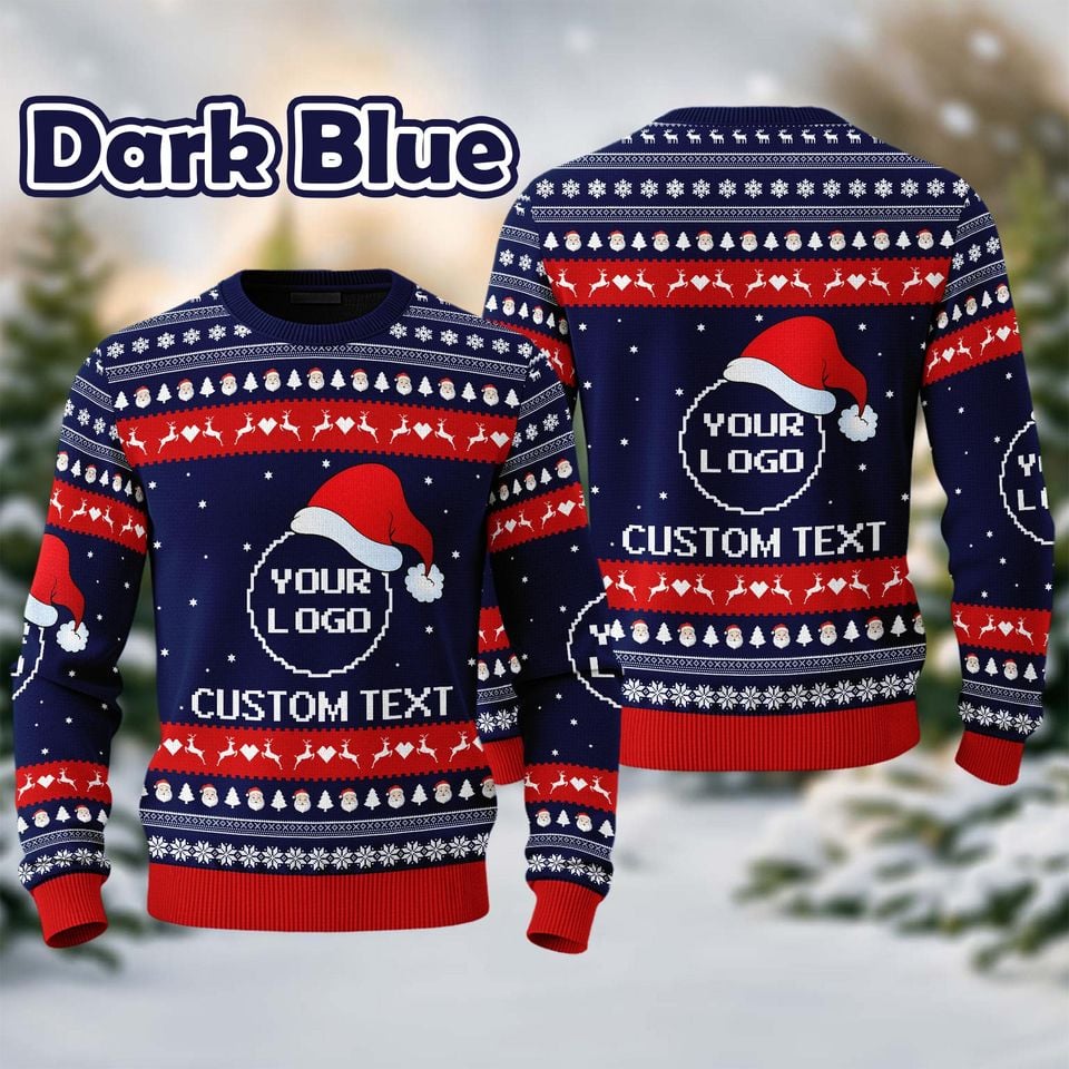 Custom Your Logo Ugly Sweater Your Business Logo Brand Logo Front and Back Logo Sweater - Image 6