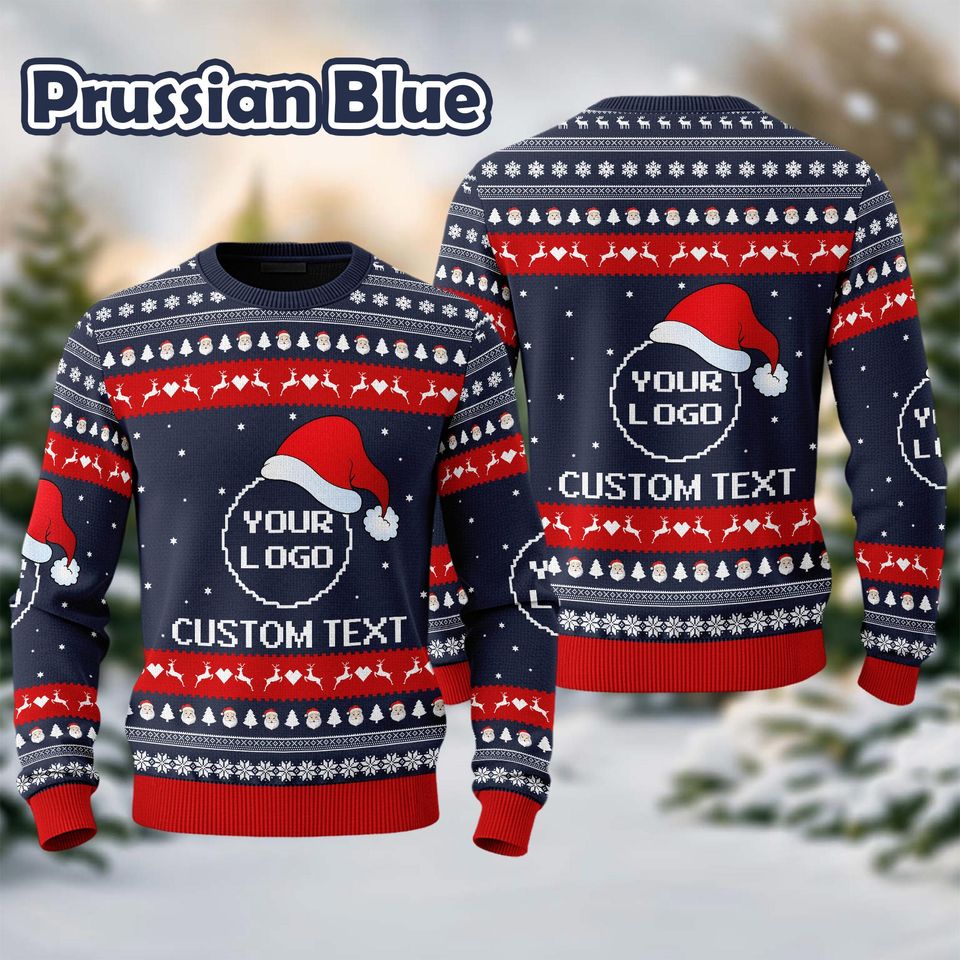 Custom Your Logo Ugly Sweater Your Business Logo Brand Logo Front and Back Logo Sweater