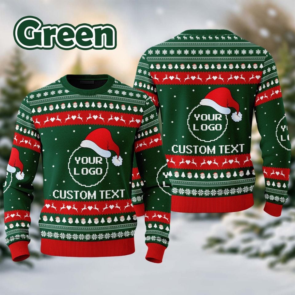 Custom Your Logo Ugly Sweater Your Business Logo Brand Logo Front and Back Logo Sweater - Image 7
