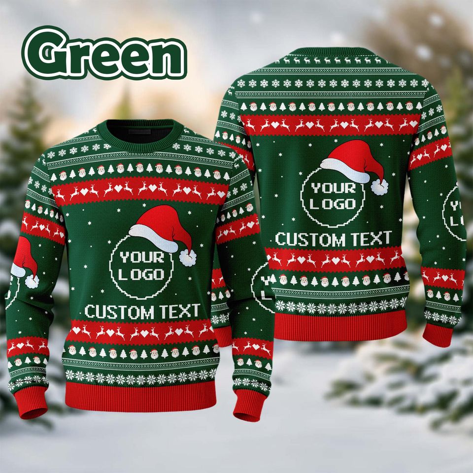 Custom Your Logo Ugly Sweater Your Business Logo Brand Logo Front and Back Logo Sweater Your Design Here