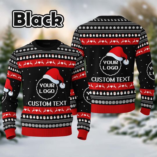 Custom Your Logo Ugly Sweater Your Business Logo Brand Logo Front and Back Logo Sweater Your Design Here - Image 13
