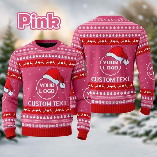 Custom Your Logo Ugly Sweater Your Business Logo Brand Logo Front and Back Logo Sweater Your Design Here - Image 15