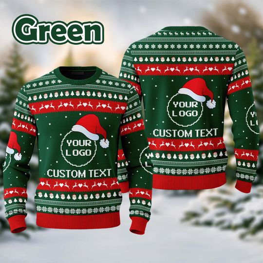 Custom Your Logo Ugly Sweater Your Business Logo Brand Logo Front and Back Logo Sweater Your Design Here - Image 9