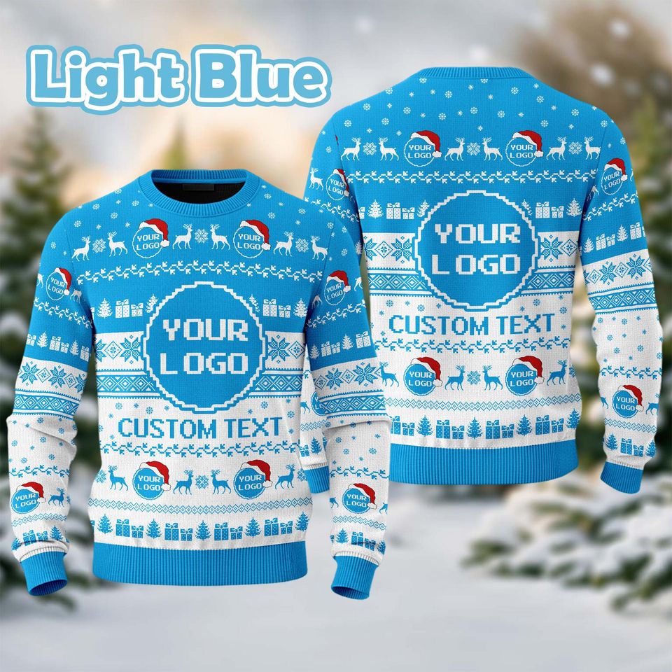 Custom Your Logo Ugly Sweater Your Business Logo Brand Logo Front and Back Logo Sweater Your Design Here Team - Image 7