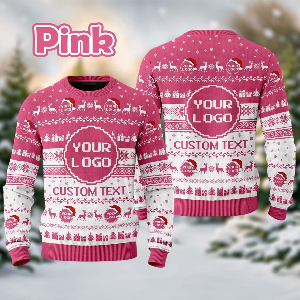 Custom Your Logo Ugly Sweater Your Business Logo Brand Logo Front and Back Logo Sweater Your Design Here Team - Image 8