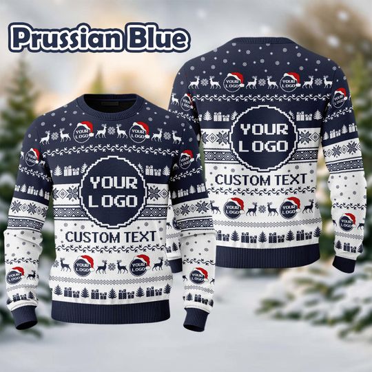 Custom Your Logo Ugly Sweater Your Business Logo Brand Logo Front and Back Logo Sweater Your Design Here Team - Image 11