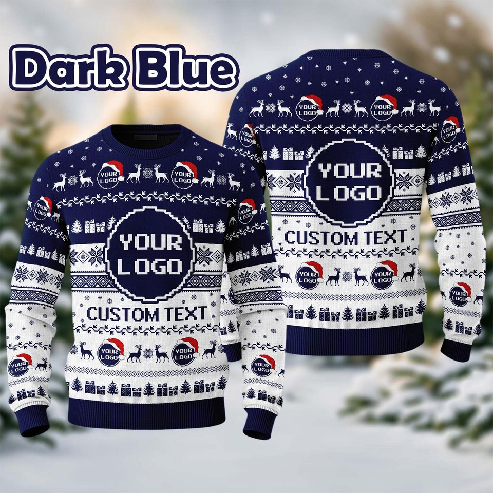 Custom Your Logo Ugly Sweater Your Business Logo Brand Logo Front and Back Logo Sweater Your Design Here Team - Image 5