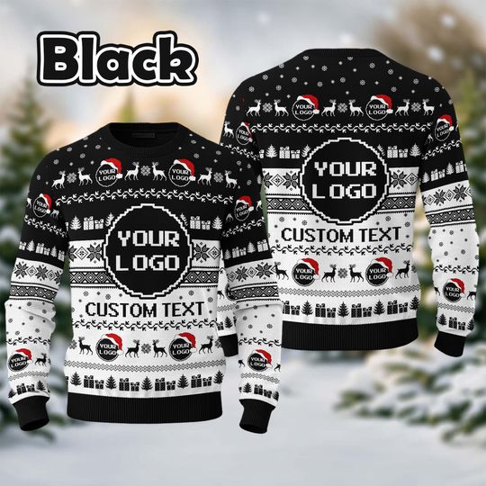 Custom Your Logo Ugly Sweater Your Business Logo Brand Logo Front and Back Logo Sweater Your Design Here Team - Image 10