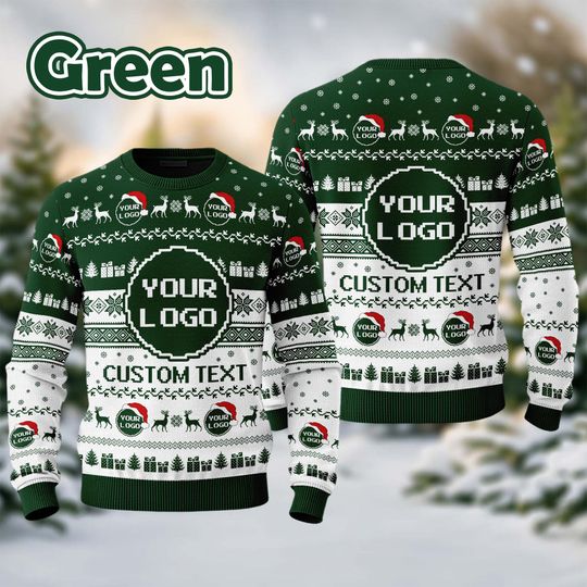 Custom Your Logo Ugly Sweater Your Business Logo Brand Logo Front and Back Logo Sweater Your Design Here Team - Image 14