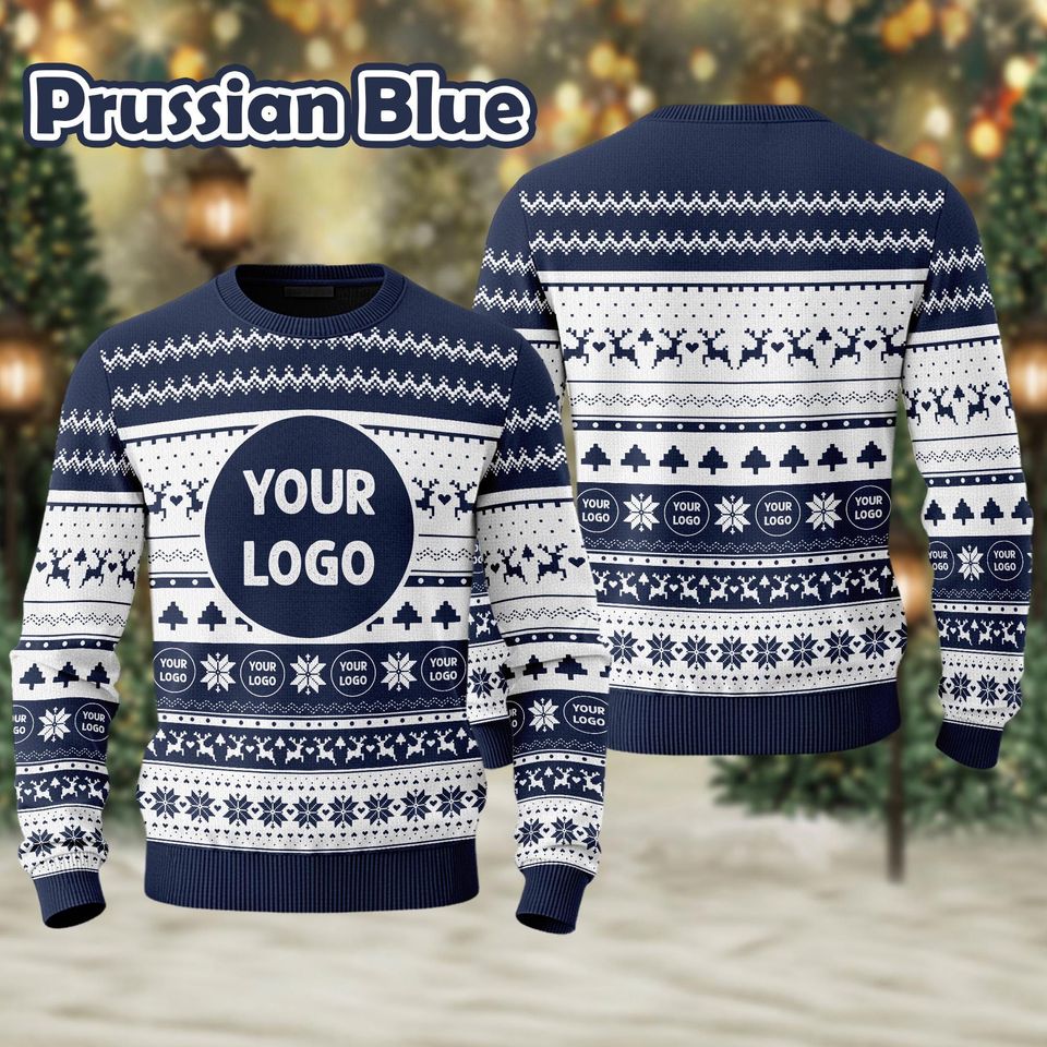 Custom Your Logo Ugly Sweater, Your Business Logo Brand Logo Front and Back Logo Sweatshirt