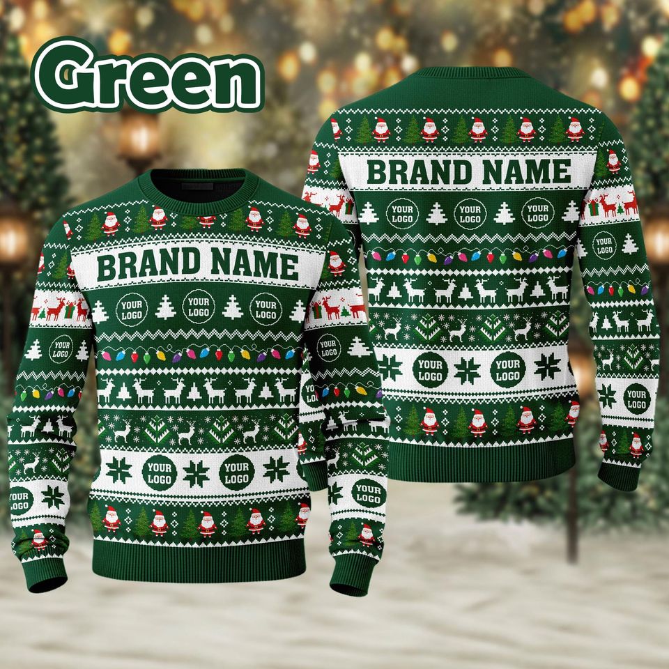 Custom Your Logo Ugly Sweater Your Business Logo Brand Logo Front and Back Logo SweatShirt Your Design Here Team Logo Sweater Company Logo - Image 2
