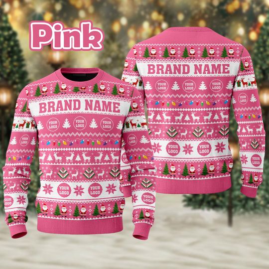 Custom Your Logo Ugly Sweater Your Business Logo Brand Logo Front and Back Logo SweatShirt Your Design Here Team Logo Sweater Company Logo - Image 15
