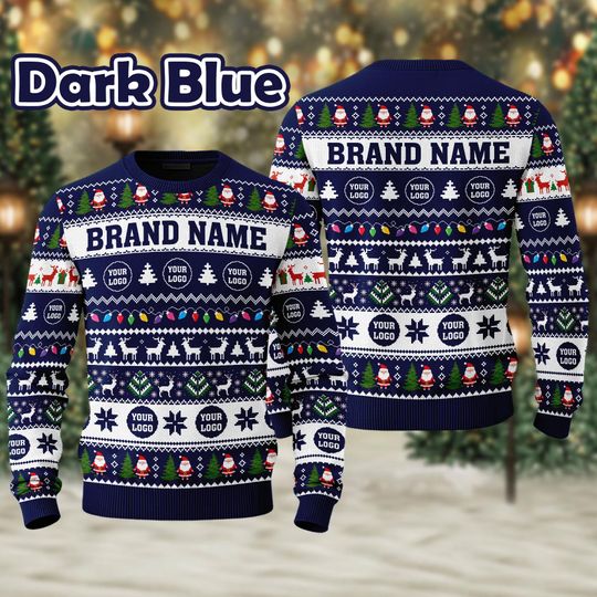 Custom Your Logo Ugly Sweater Your Business Logo Brand Logo Front and Back Logo SweatShirt Your Design Here Team Logo Sweater Company Logo - Image 16