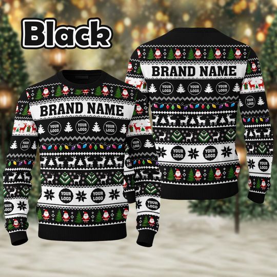 Custom Your Logo Ugly Sweater Your Business Logo Brand Logo Front and Back Logo SweatShirt Your Design Here Team Logo Sweater Company Logo - Image 17