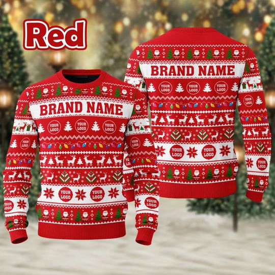 Custom Your Logo Ugly Sweater Your Business Logo Brand Logo Front and Back Logo SweatShirt Your Design Here Team Logo Sweater Company Logo - Image 13