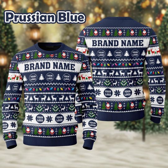 Custom Your Logo Ugly Sweater Your Business Logo Brand Logo Front and Back Logo SweatShirt Your Design Here Team Logo Sweater Company Logo - Image 14