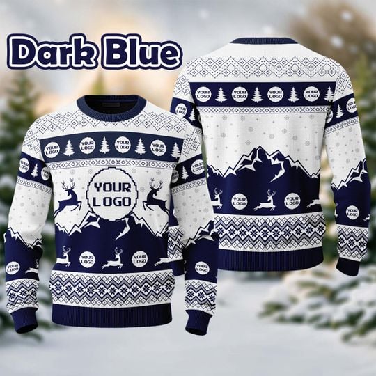 Custom Your Logo Ugly Sweater Your Business Logo Brand Logo Front and Back Logo Your Design Here Team - Image 18