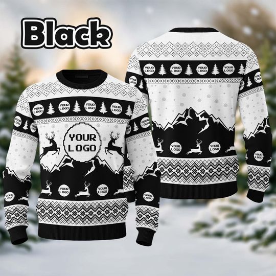 Custom Your Logo Ugly Sweater Your Business Logo Brand Logo Front and Back Logo Your Design Here Team - Image 16