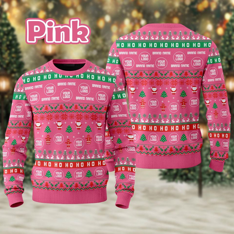 Custom Your Logo Ugly Sweater, Your Business Logo Brand Logo SweatShirt, Company Logo - Image 5