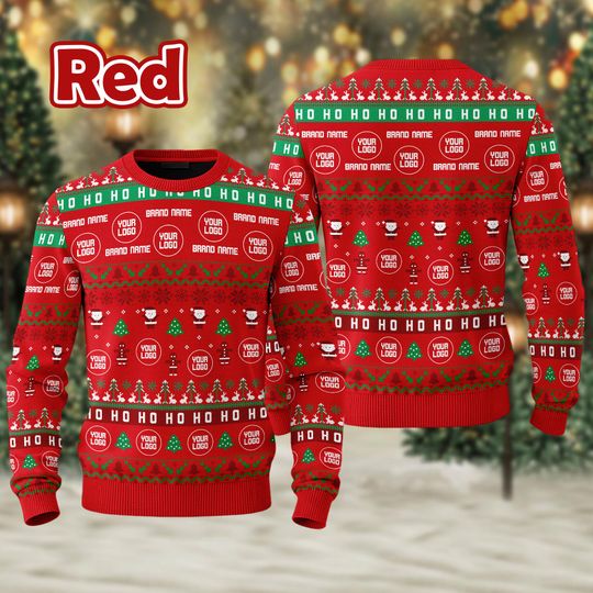 Custom Your Logo Ugly Sweater, Your Business Logo Brand Logo SweatShirt, Company Logo - Image 13