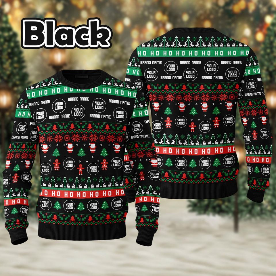 Custom Your Logo Ugly Sweater, Your Business Logo Brand Logo SweatShirt, Company Logo - Image 8