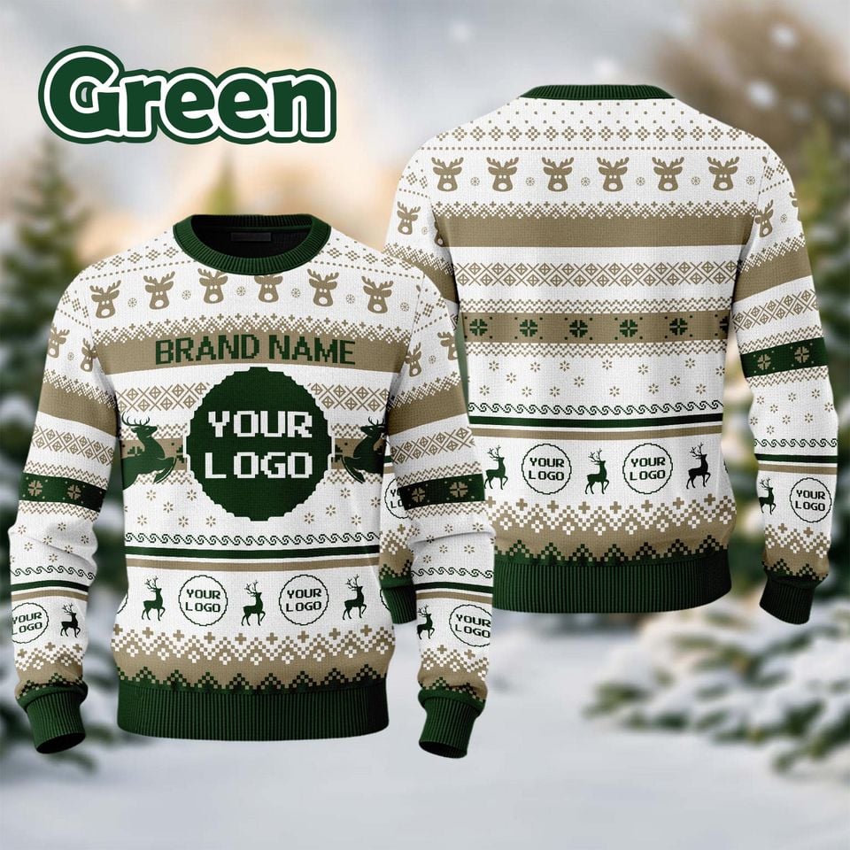 Custom Your Logo Ugly Sweater Your Business Logo Brand Name Front and Back Logo SweatShirt Your Design Here T - Image 6