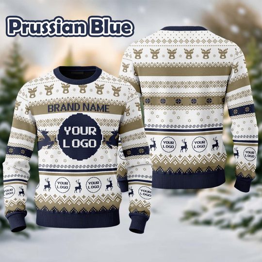 Custom Your Logo Ugly Sweater Your Business Logo Brand Name Front and Back Logo SweatShirt Your Design Here T - Image 11