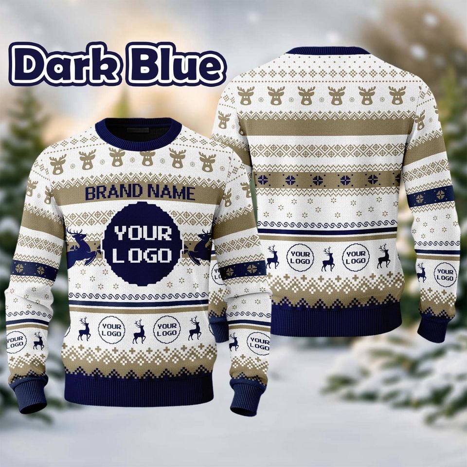 Custom Your Logo Ugly Sweater Your Business Logo Brand Name Front and Back Logo SweatShirt Your Design Here T - Image 5