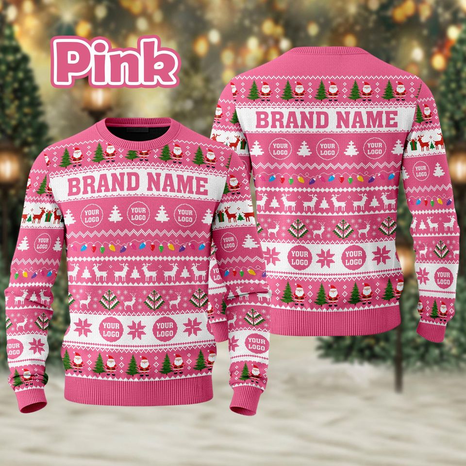 Custom Your Logo Ugly Sweater Your Business Logo Brand SweatShirt, Sweater Company Logo