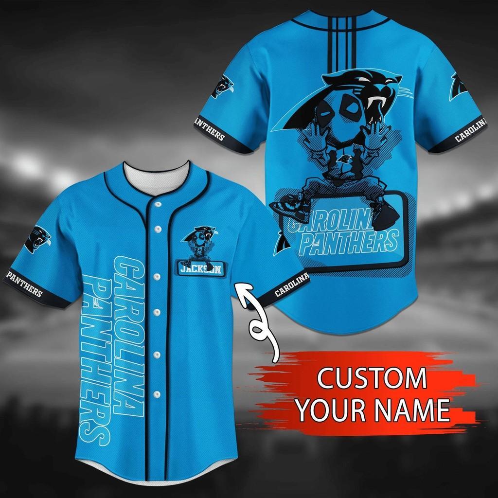 Customizable Carolina Panthers NLF Baseball Jersey Shirt