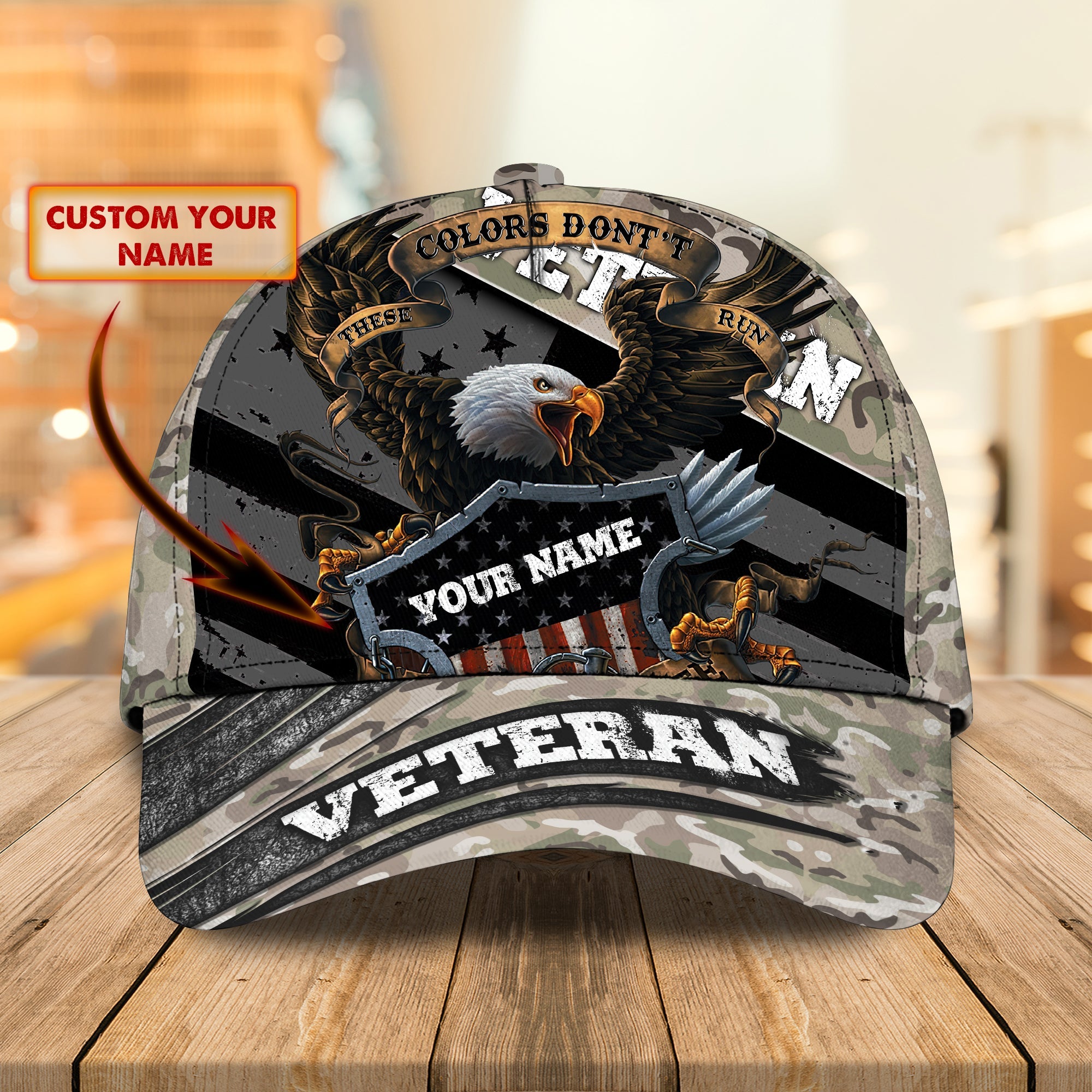 Customizable Classic Cap For Us Veterans Trucker Hats Custom Hats Gifts For Men & Women