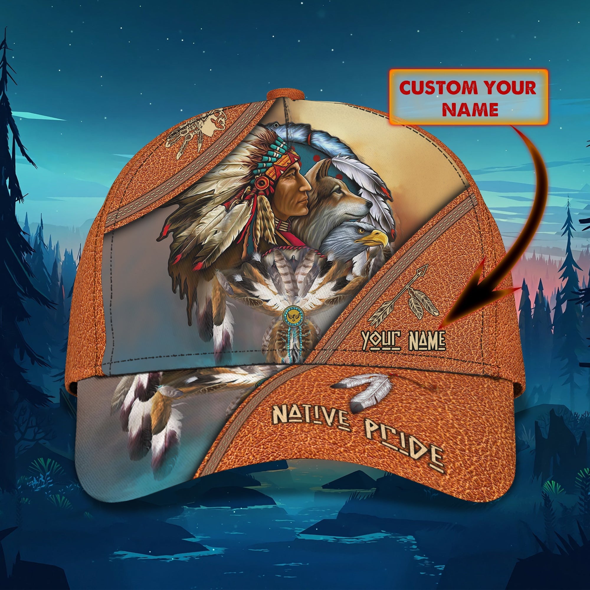 Customizable Classic Cap With Native Pride Design Trucker Hats Custom Hats Gifts For Men & Women