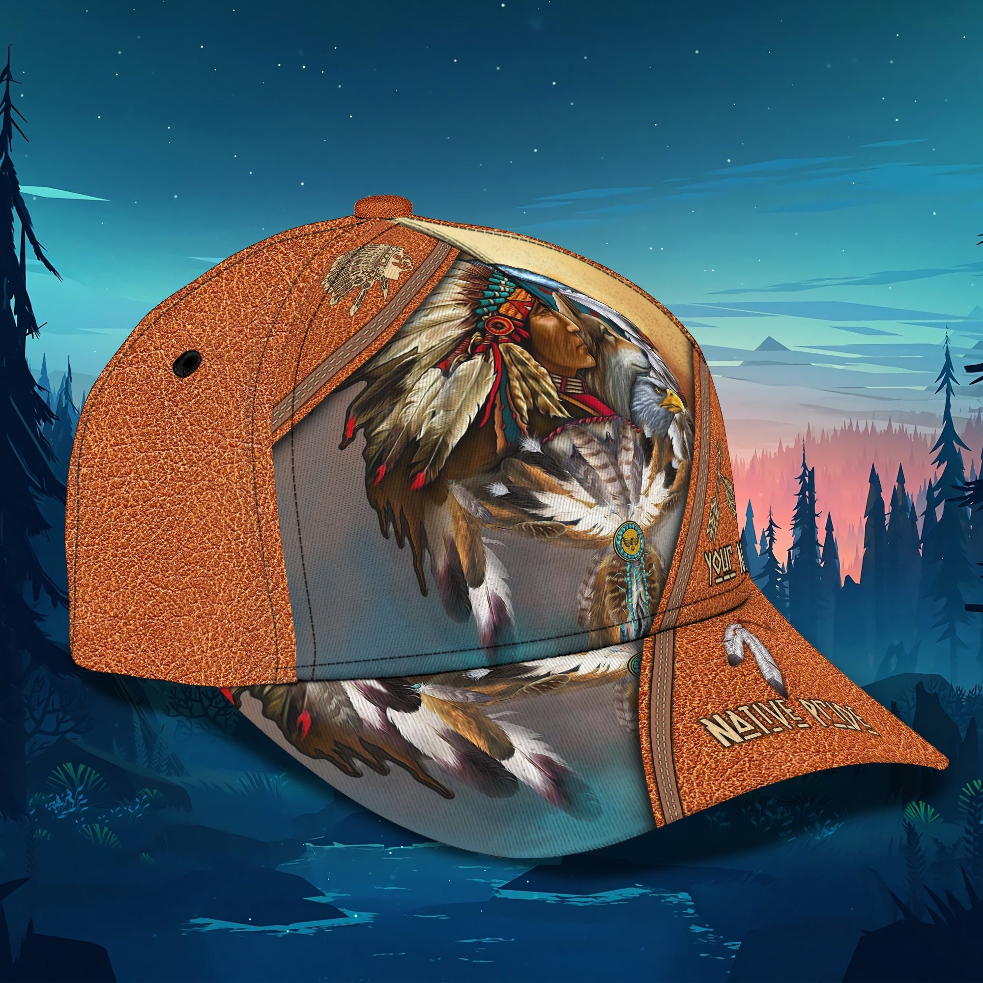 Customizable Classic Cap With Native Pride Design Trucker Hats Custom Hats Gifts For Men & Women