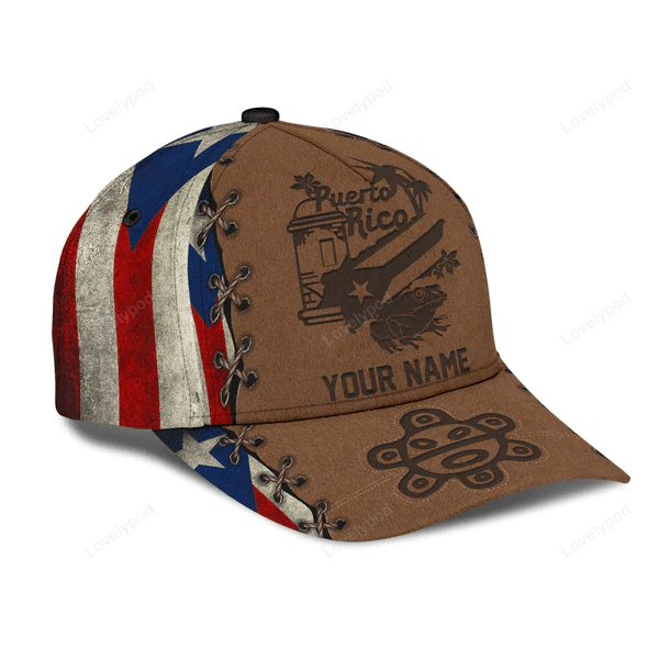 Customize Coquilla Nut Symbols Puerto Rico Classic Cap Hat, Puerto Rican Hat, Puerto Rico Baseball Cap Trucker Hats Custom Hats Gifts For Men & Women