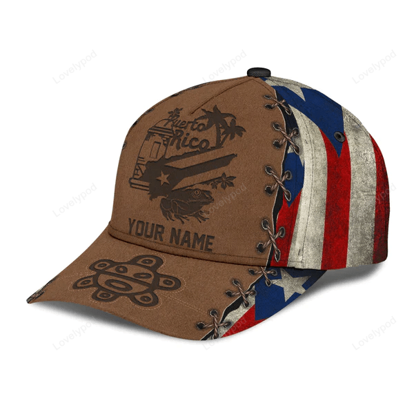 Customize Coquilla Nut Symbols Puerto Rico Classic Cap Hat, Puerto Rican Hat, Puerto Rico Baseball Cap Trucker Hats Custom Hats Gifts For Men & Women