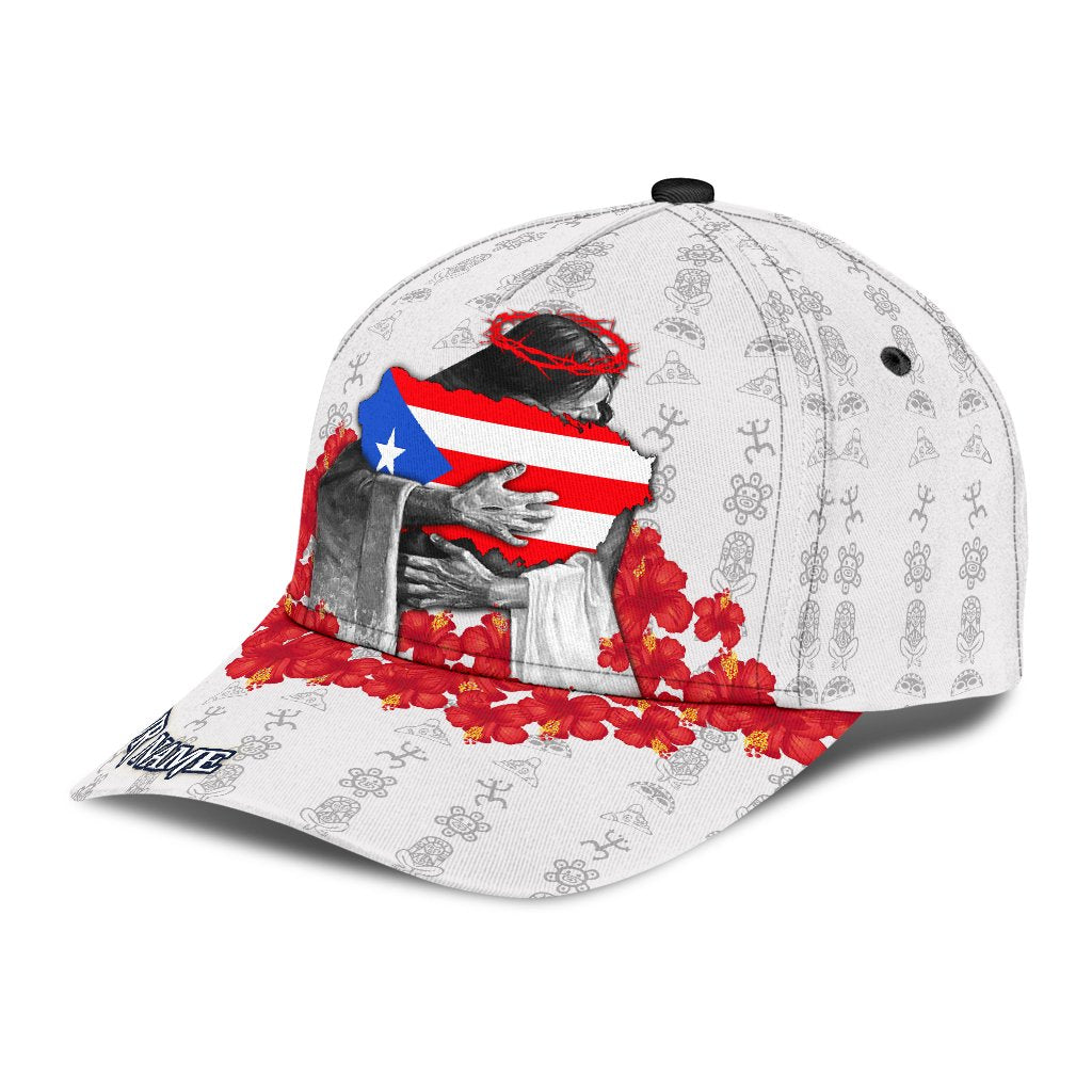 Customize Name Puerto Rico Classic Cap, Hibiscus Puerto Rican Cap Hat, Puerto Rico Gifts Trucker Hats Custom Hats Gifts For Men & Women