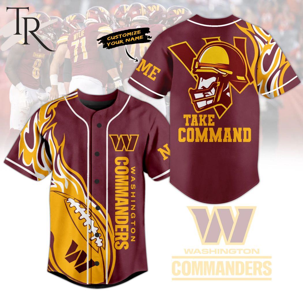Customize Washington Commanders NLF Take Command Baseball Jersey