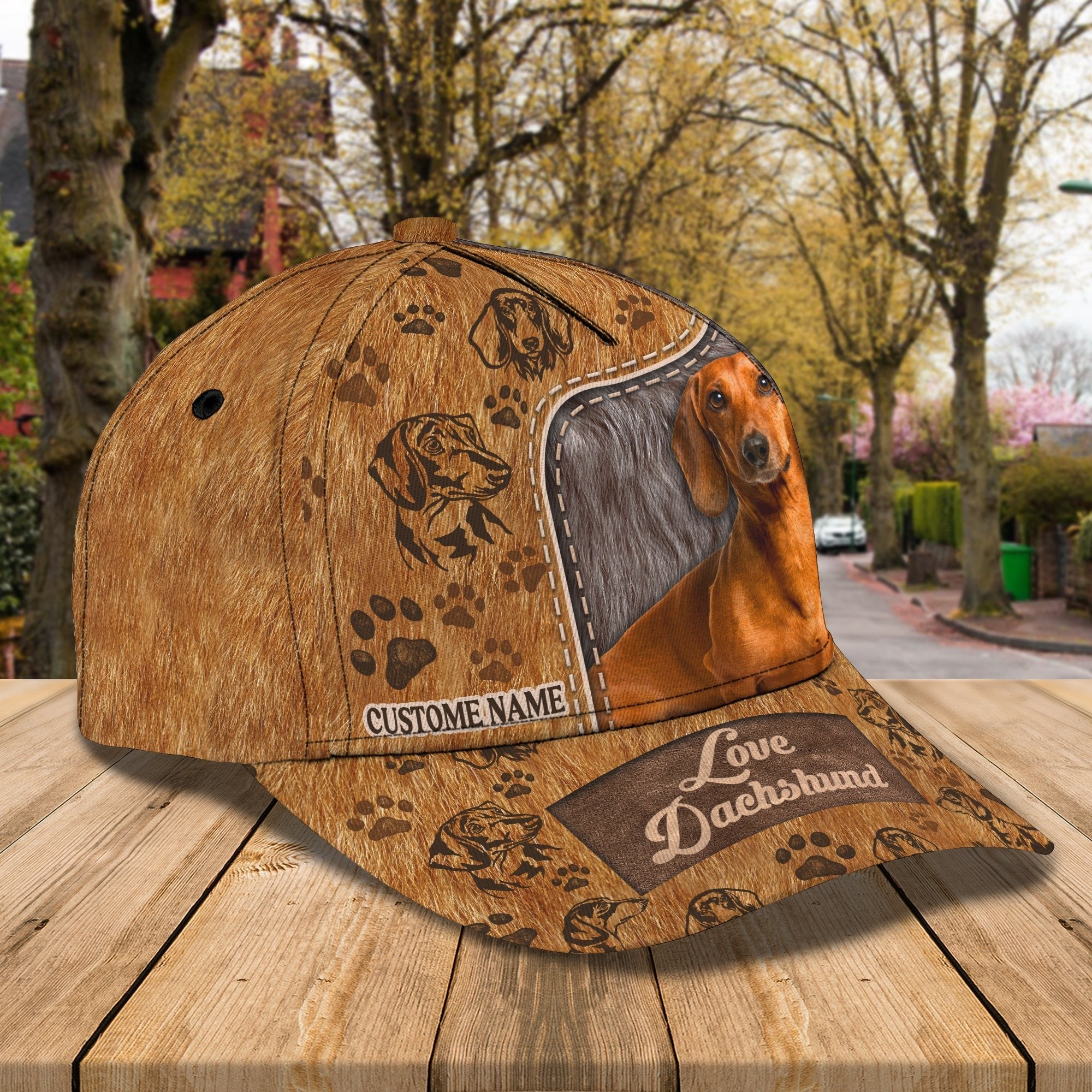 Customized 3D All Over Print Baseball Dog Cap For Dog Lovers, Classic Dachshund Dog Cap Hats, Dog Cap Trucker Hats Custom Hats Gifts For Men & Women
