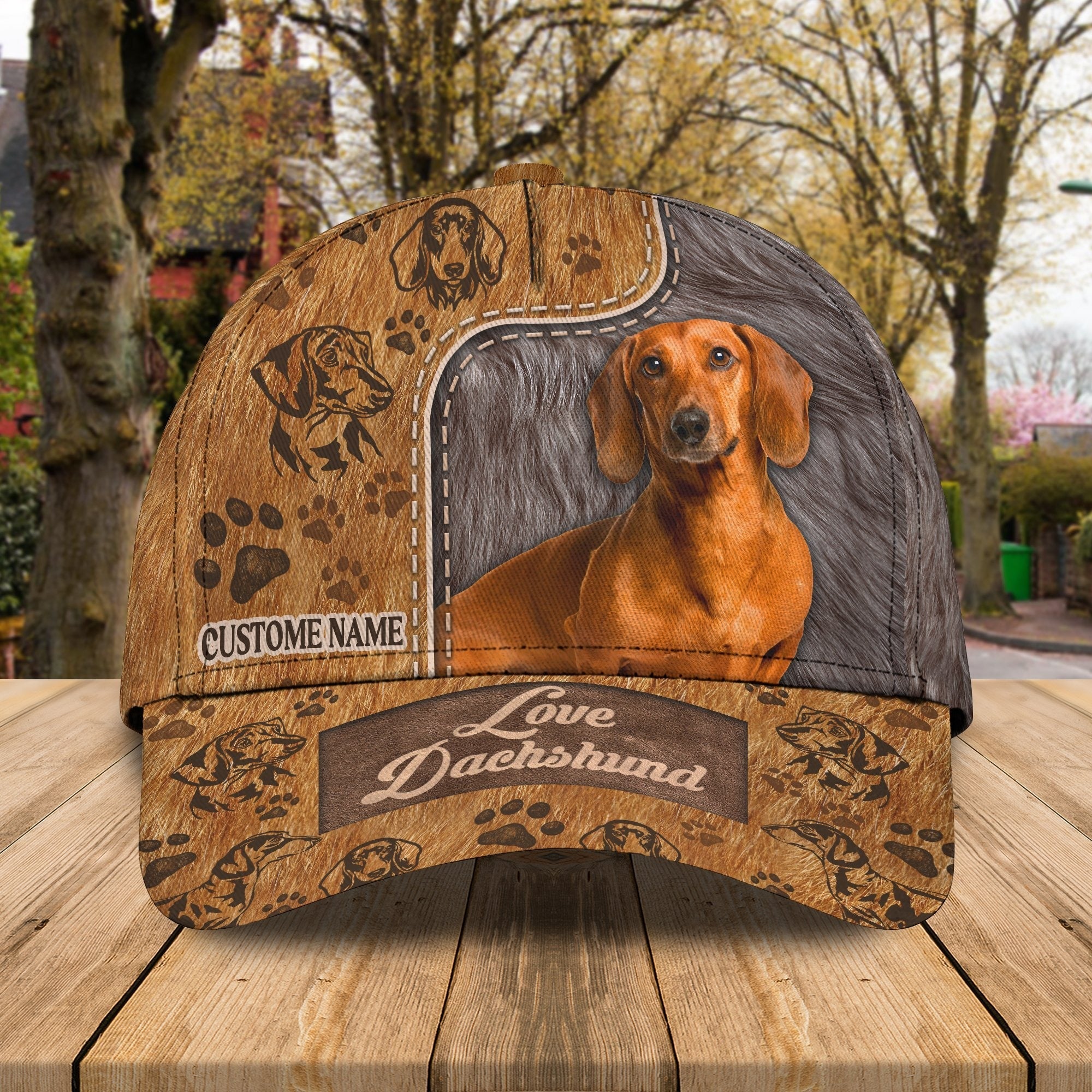 Customized 3D All Over Print Baseball Dog Cap For Dog Lovers, Classic Dachshund Dog Cap Hats, Dog Cap Trucker Hats Custom Hats Gifts For Men & Women