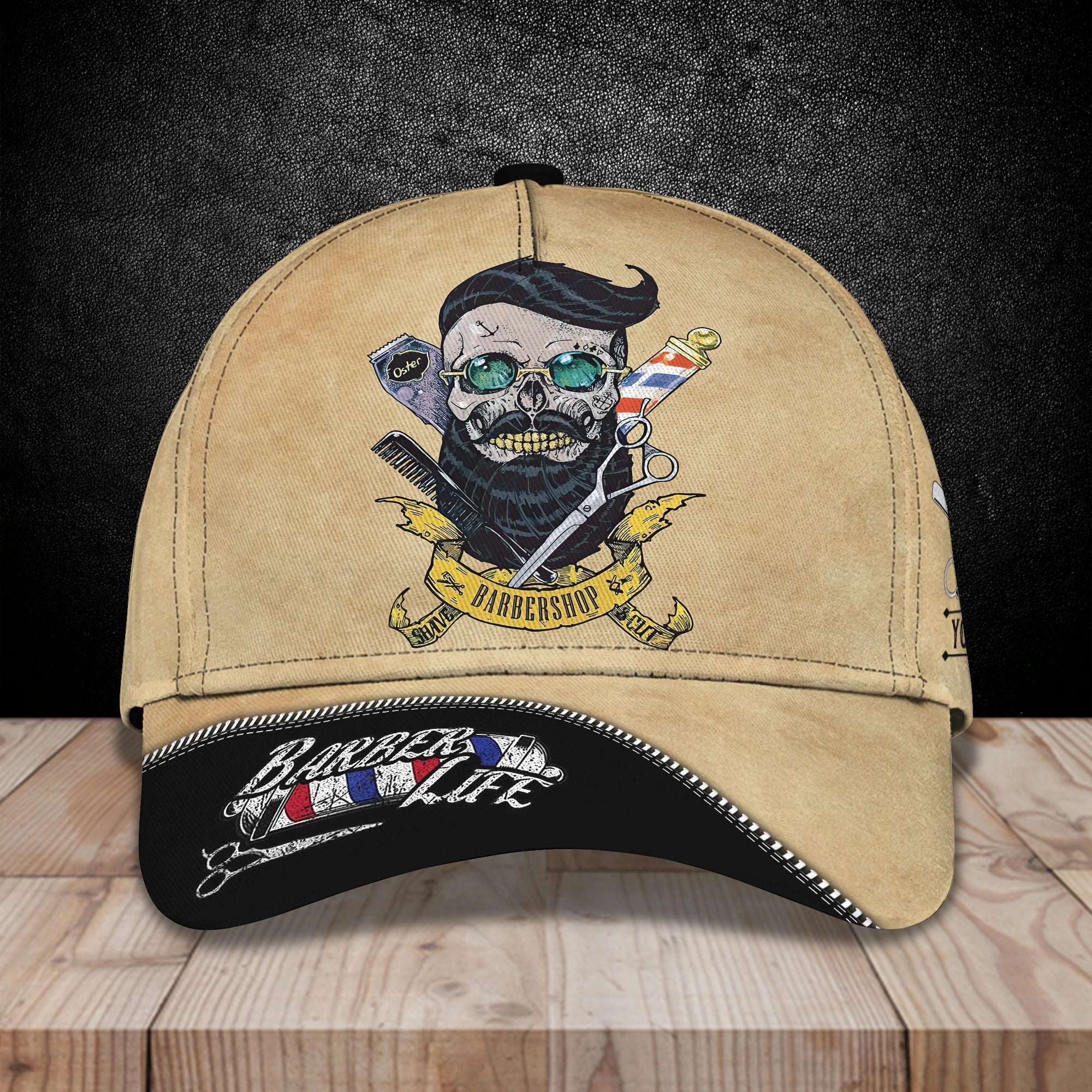 Customized 3D All Over Print Baseball Skull Barber Cap, Barber Skull Cap Hat, Cap For Barber Man Trucker Hats Custom Hats Gifts For Men & Women