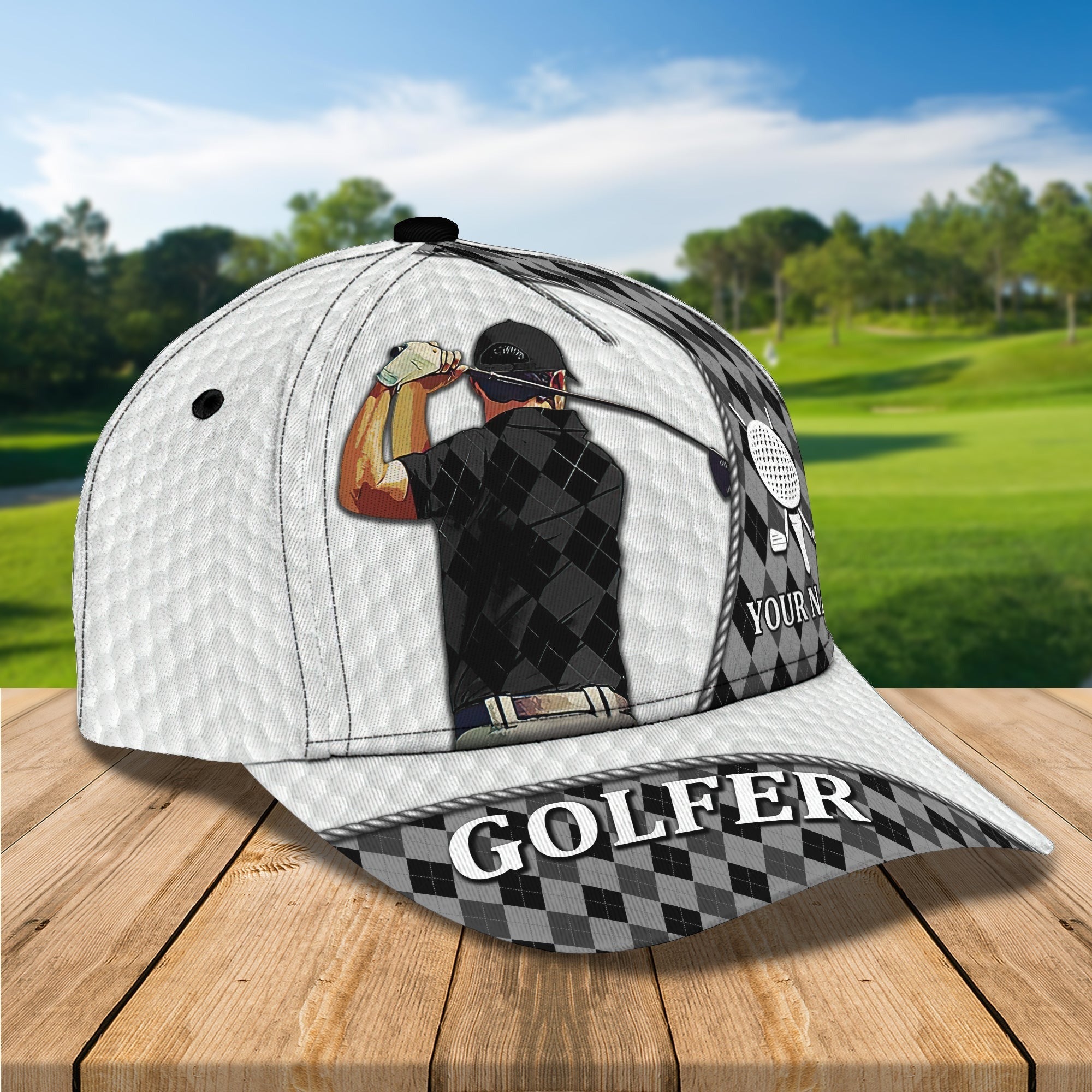 Customized 3D All Over Print Classic Cap For Golf Mens, Dad Golf Cap Hat, Christmas Gift For Golf Lover Trucker Hats Custom Hats Gifts For Men & Women